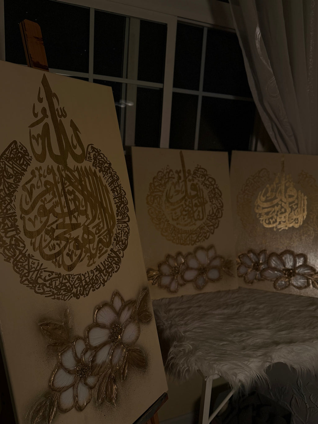 Protection Surahs Set – Ayatul Kursi, An-Nas & Al-Falaq | 3-Piece Islamic Wall Art (Pre-Order)