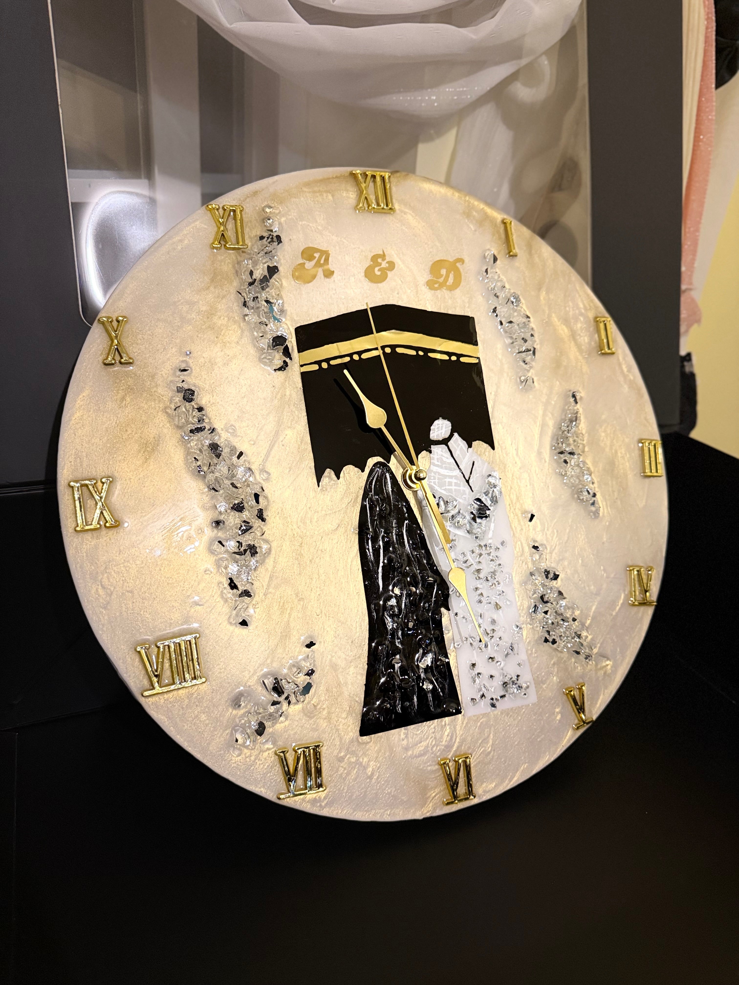 Luxury Custom Name Wall Clock – Resin Art
