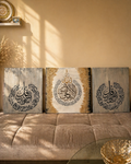 Ayatul Kursi, An-Nas & Al-Falaq Set – 3 Panel Islamic Wall Art (Luxury Canvas)